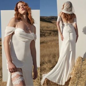 For Love & Lemons Cora Bridal Gown Size Small NWT White